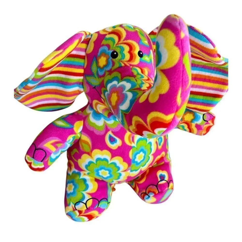 Melissa & Doug SallyThe Pink Flower Power Floppy Ear Elephant Stuffed Plush Toy